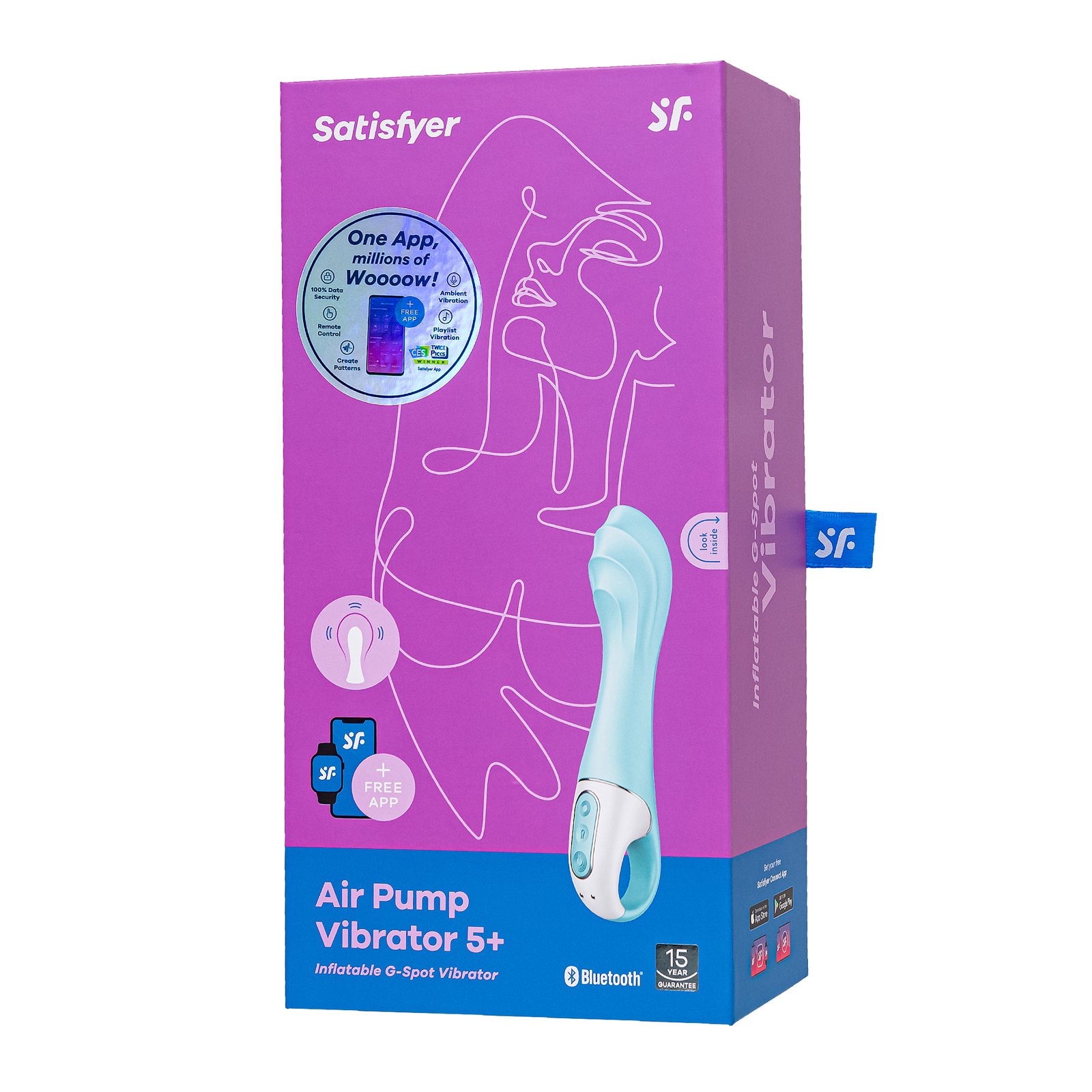 Satisfyer Air Pump Vibrator 5+, синий — фото 10