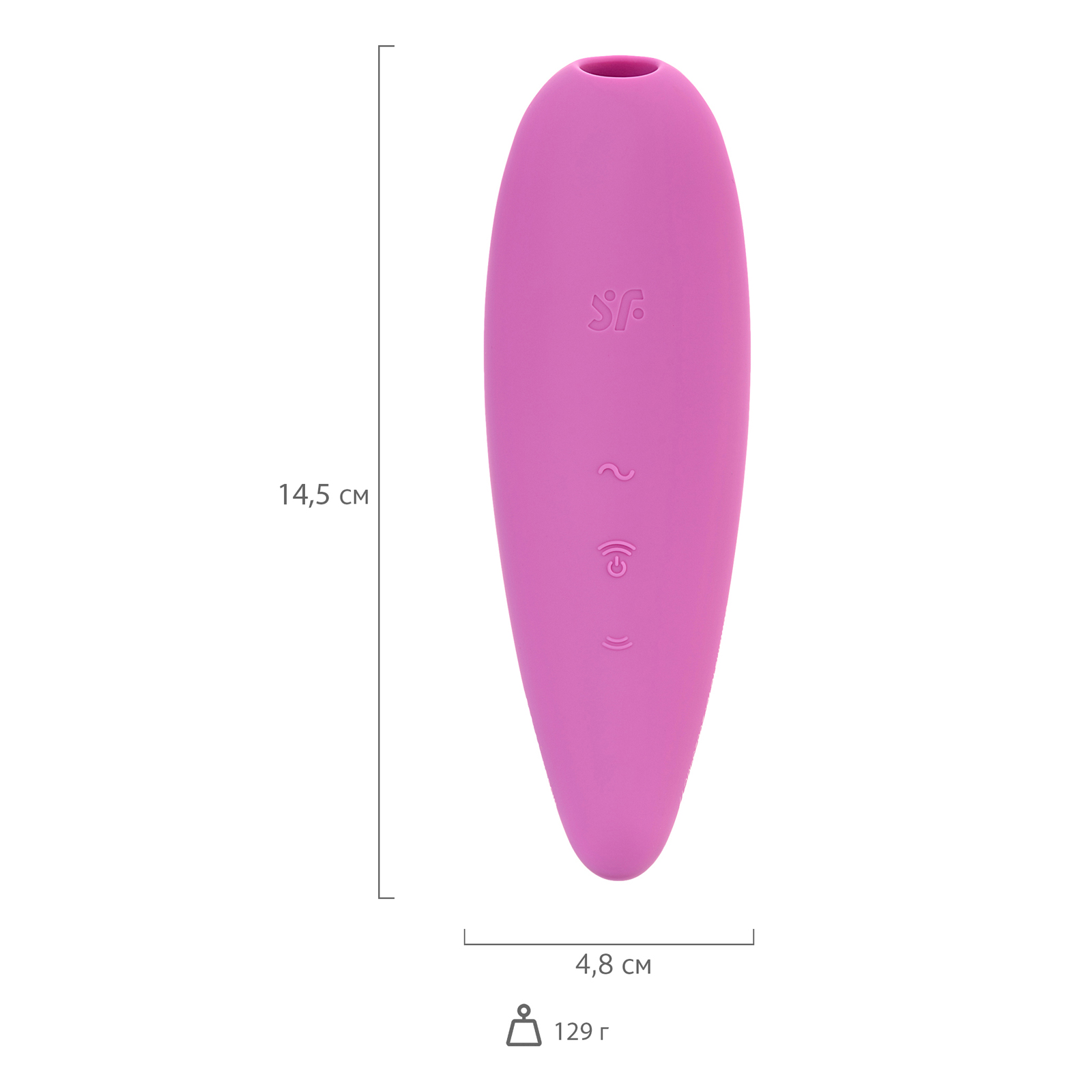 Satisfyer Curvy 3+, розовый - Бесконтактный стимулятор клитора с вибрацией и управлением со смартфона - купить в секс шопе
