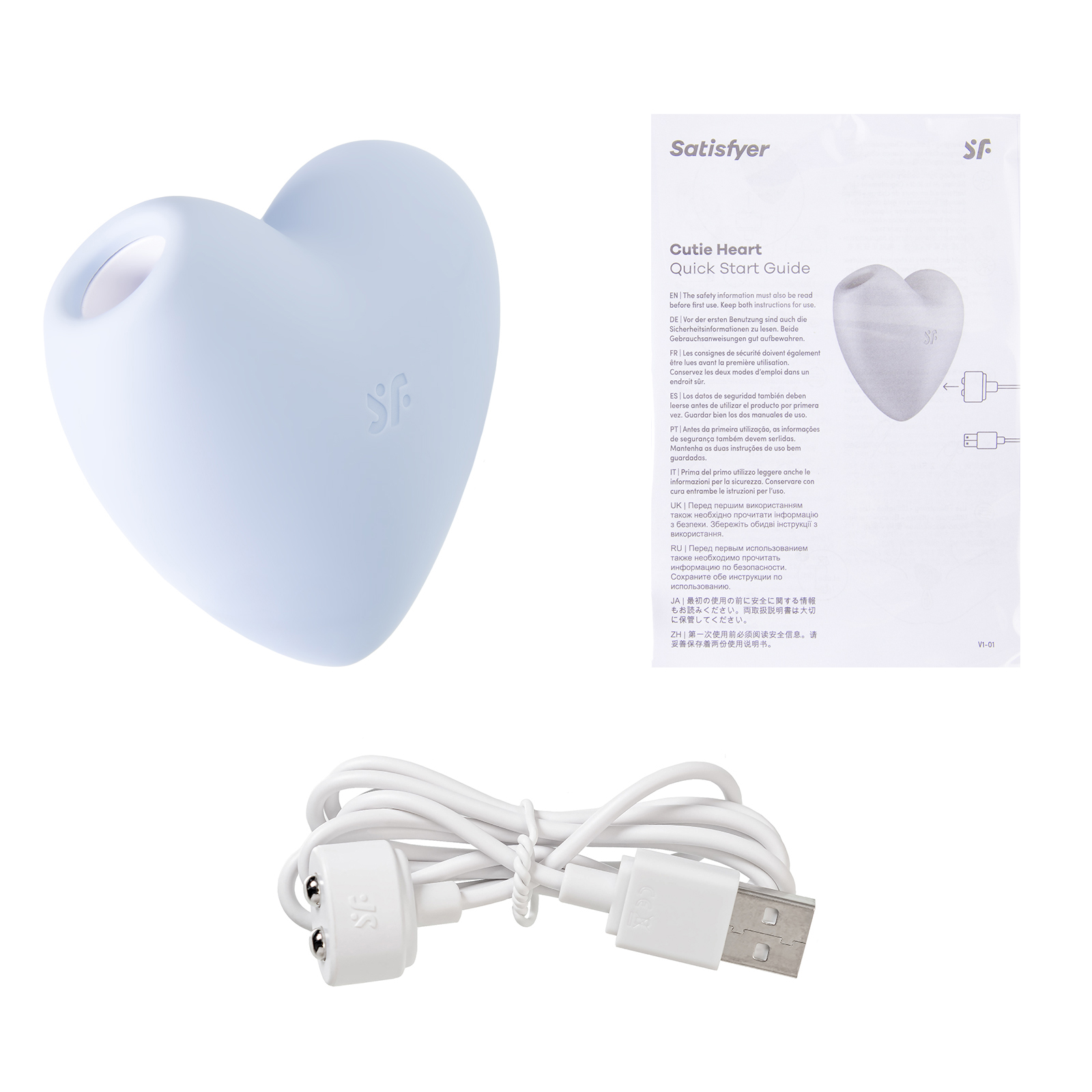 Satisfyer Cutie Heart, голубой - подробные фото в секс шопе Condom-Shop