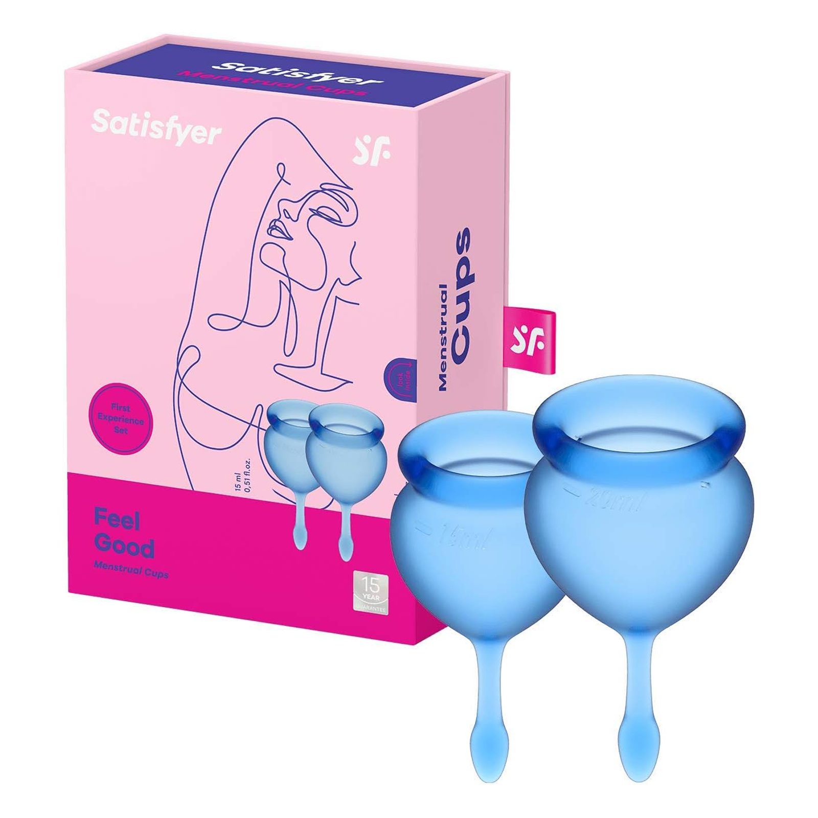 Satisfyer Feel Good Menstrual Cup, темно-синий, Набор менструальных чаш, 15 и 20 мл