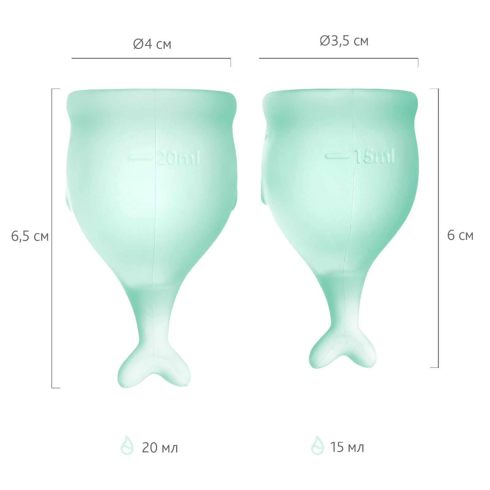 Satisfyer Feel Secure Menstrual Cup, темно-зеленый — фото 7