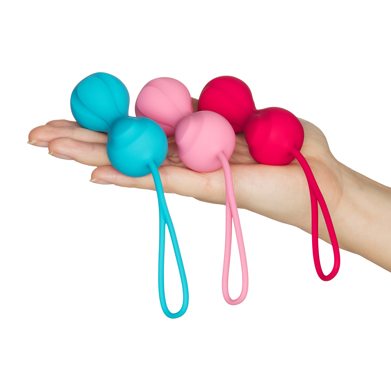 Satisfyer Power Balls, голубой/красный/розовый, Набор из 3 вагинальных шариков, со смещенным центром тяжести и другие товары Satisfyer с фото