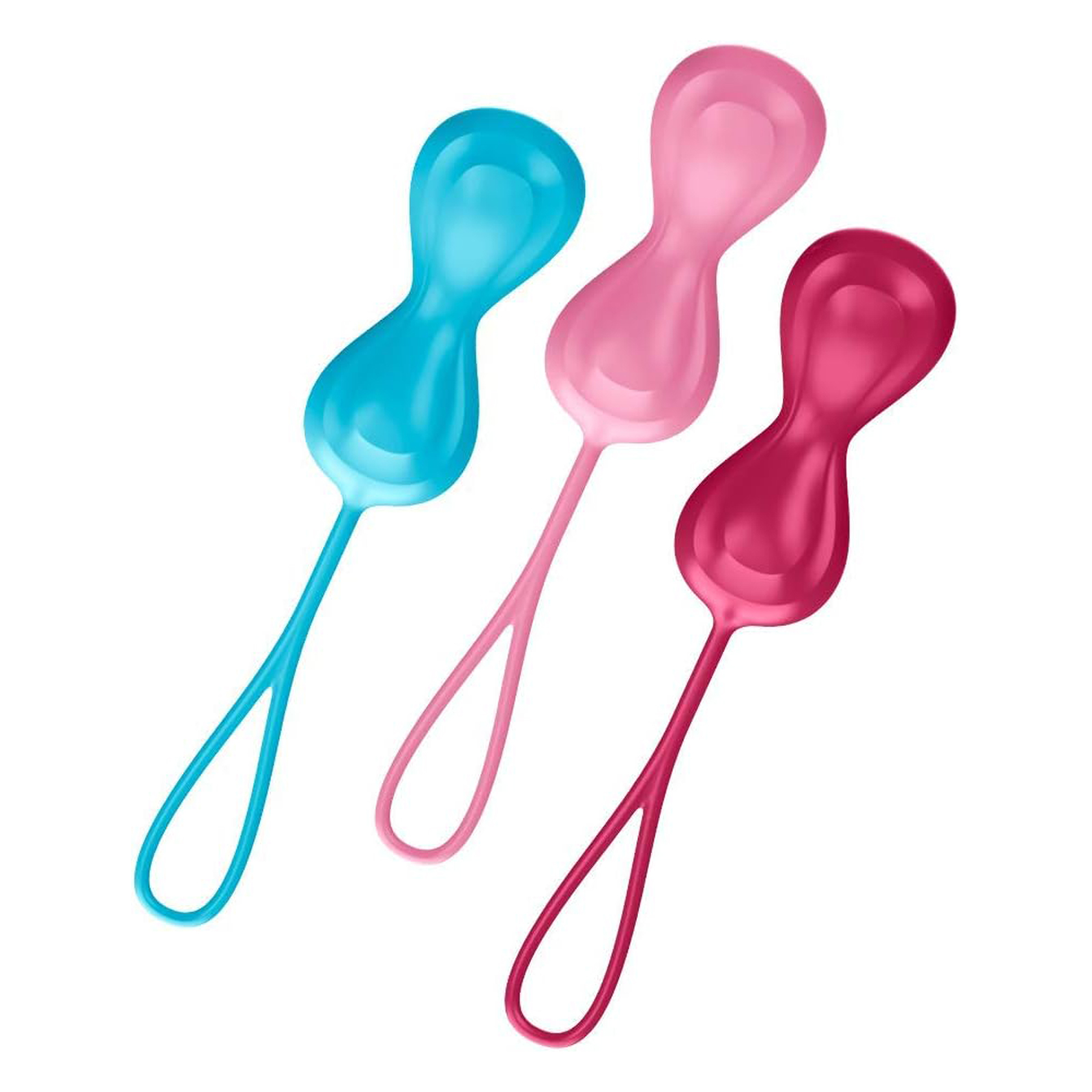 Satisfyer Power Balls, голубой/красный/розовый, Набор из 3 вагинальных шариков, со смещенным центром тяжести