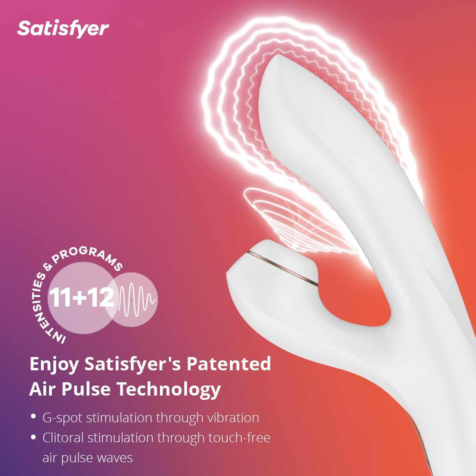 Satisfyer Pro+ G-Spot Generation 2, белый - Вибромассажер с вакуум-волновой стимуляцией клитора - купить в секс шопе