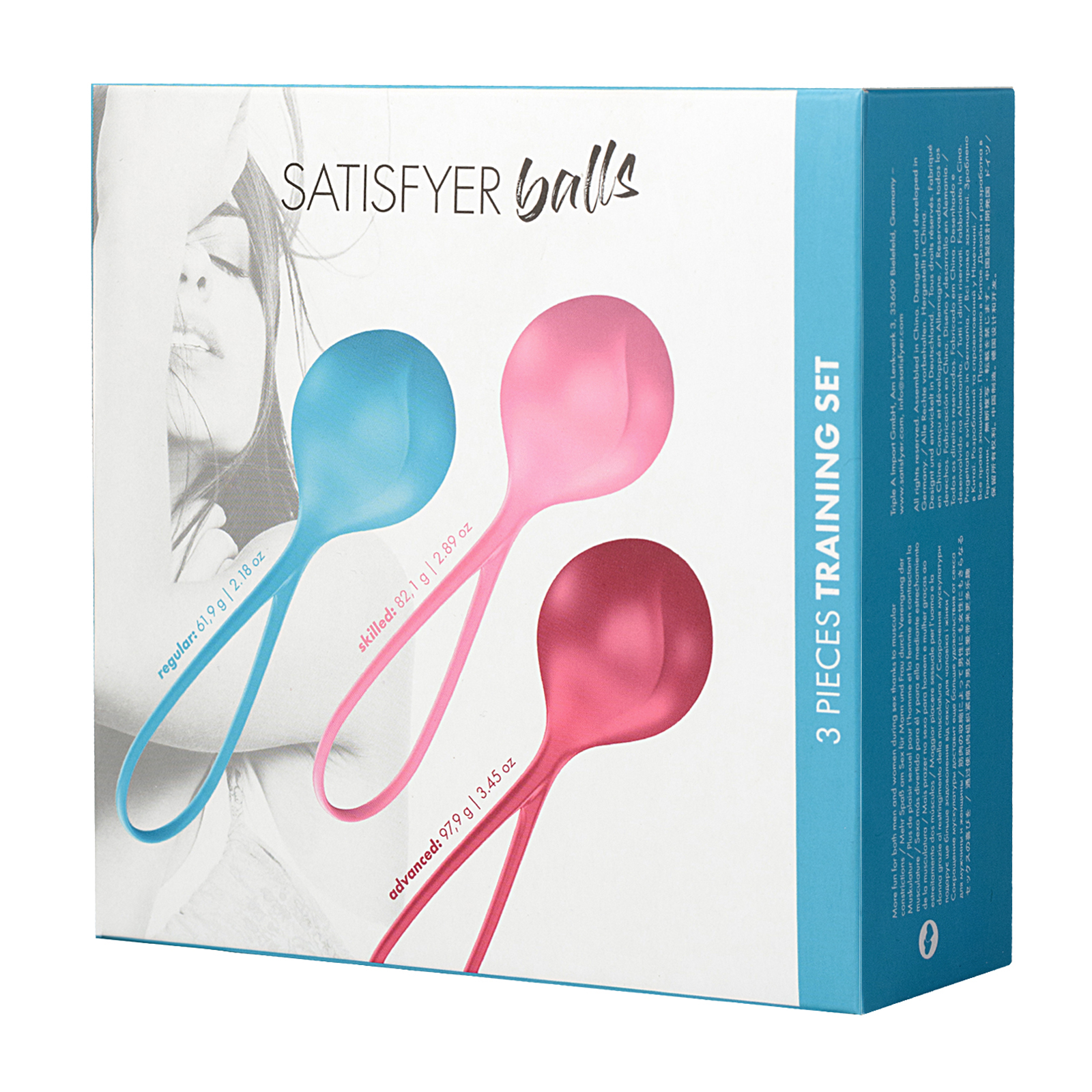 Satisfyer Strengthening Balls, голубой/красный/розовый — фото 7