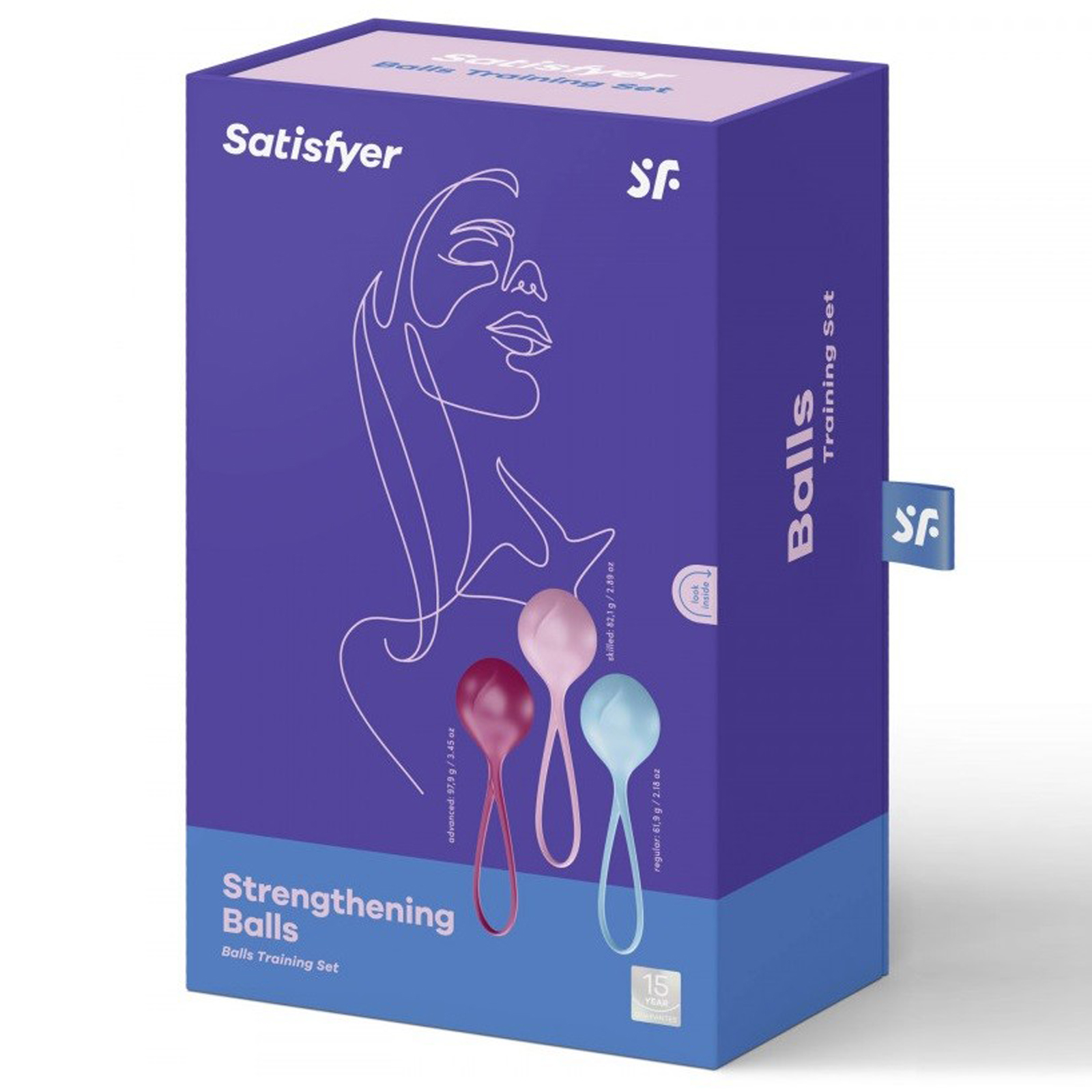 Satisfyer Strengthening Balls, голубой/красный/розовый — фото 9