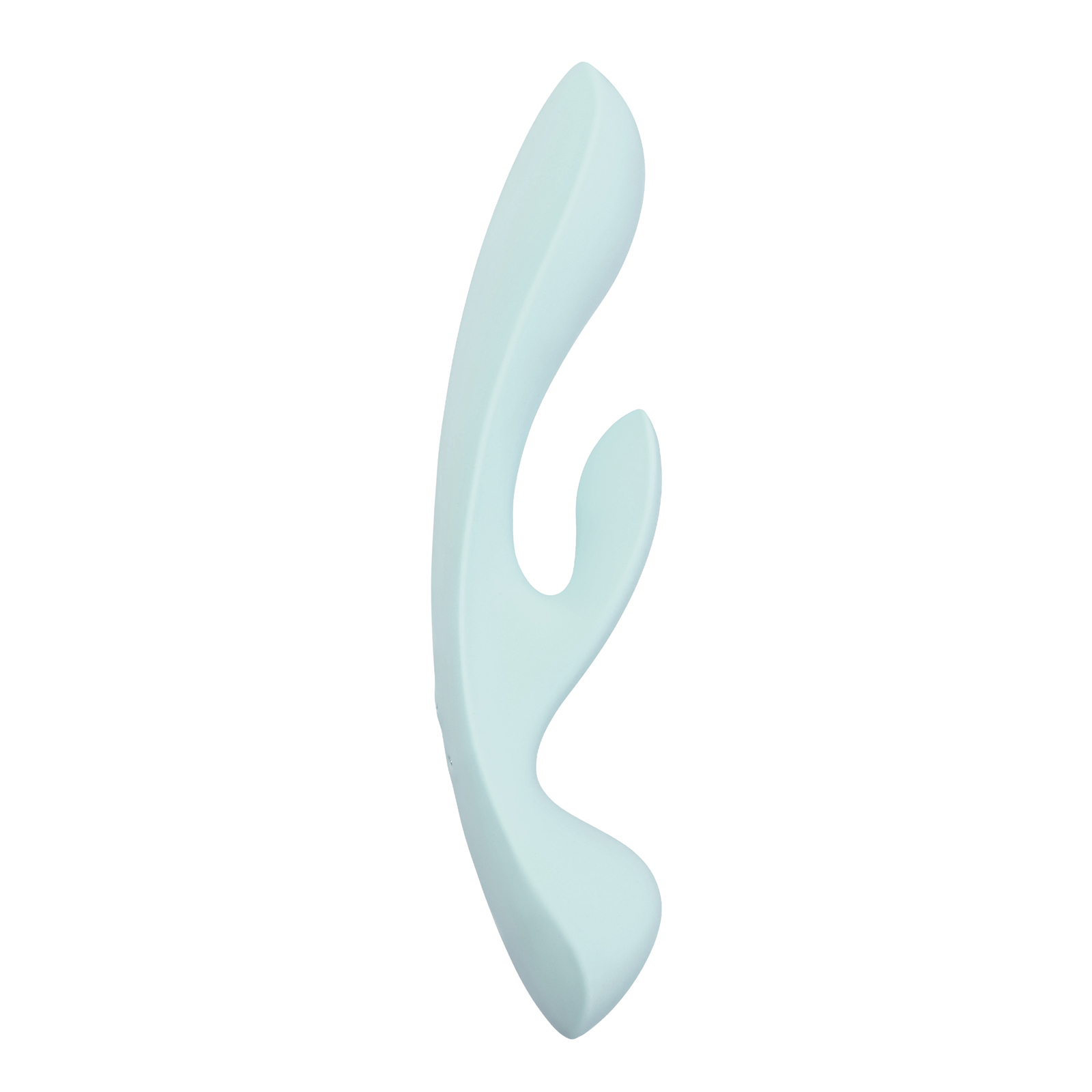 Satisfyer Triple Oh, голубой - Двусторонний вибромассажёр с клиторальным отростком - купить в секс шопе