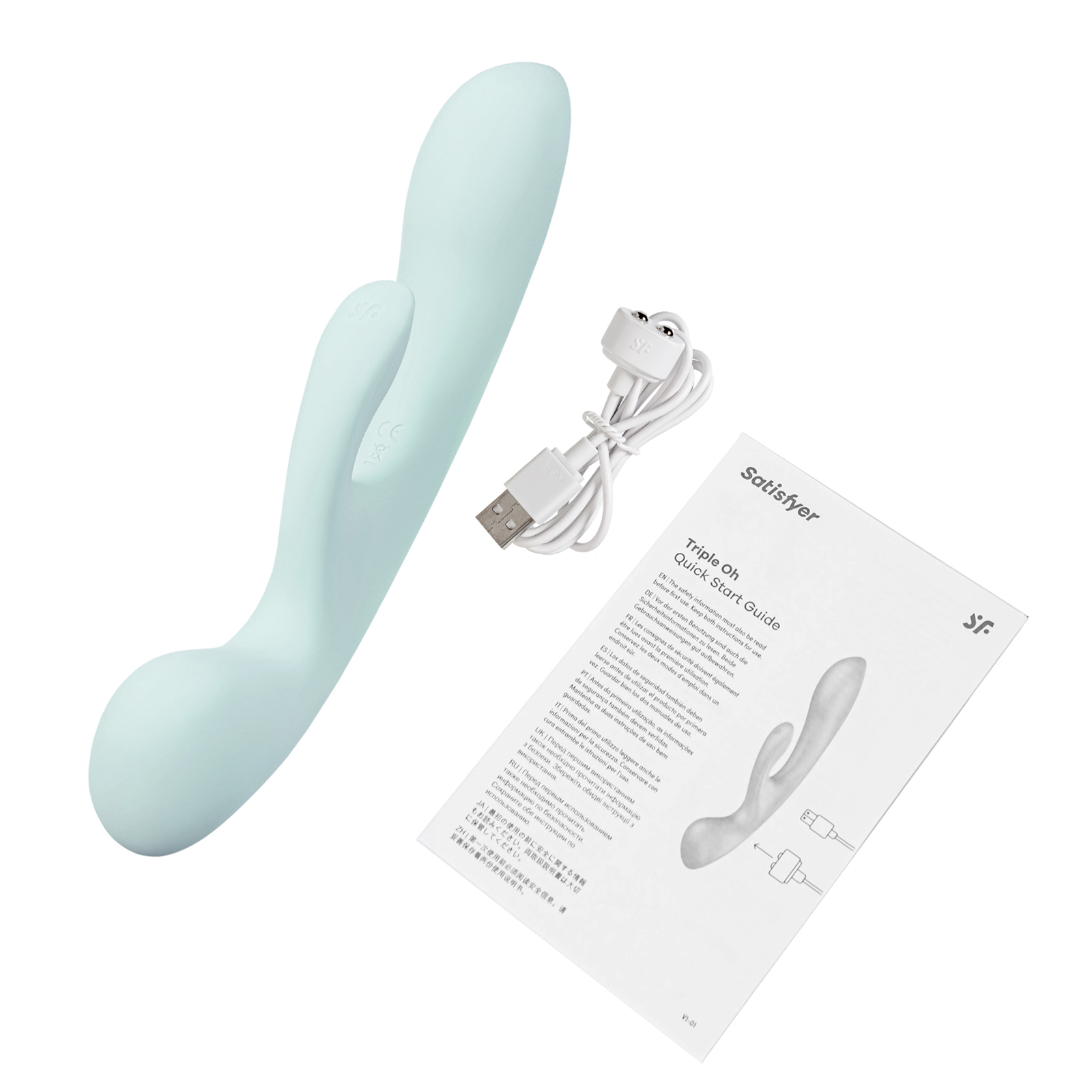Satisfyer Triple Oh, голубой - подробные фото в секс шопе Condom-Shop