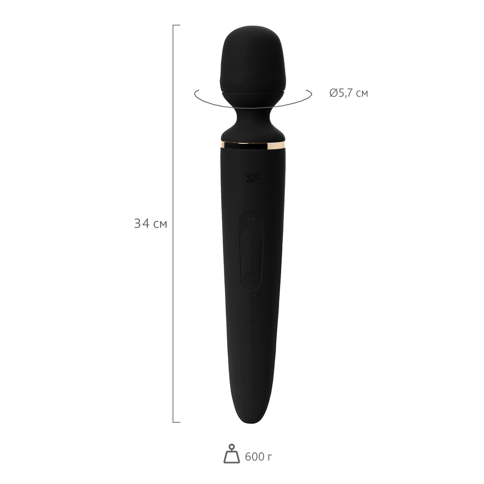 Satisfyer Wand-er Woman, черный - Мощный массажер большого размера - купить в секс шопе