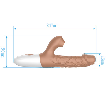Вибратор-кролик Secwell с функцией поступательных движений, коричневый - фото, отзывы