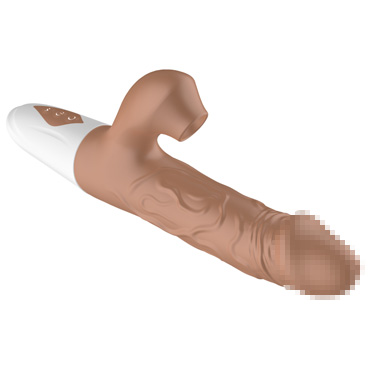 Вибратор-кролик Secwell с функцией поступательных движений, коричневый, С реалистичным рельефом и другие товары Secwell с фото