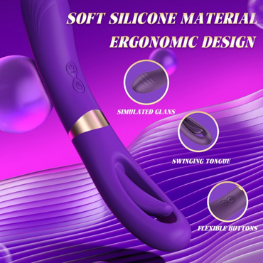 Силиконовый вибратор Secwell с функцией фингеринга, фиолетовый - фото 7