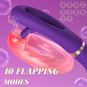 Силиконовый вибратор Secwell с функцией фингеринга, фиолетовый - фото 8