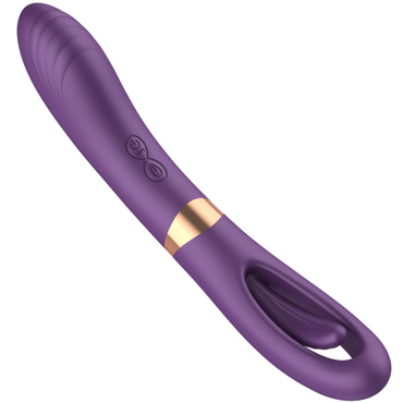 Силиконовый вибратор Secwell с функцией фингеринга, фиолетовый