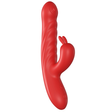 Вибратор-кролик Secwell с эффектом фрикций, красный