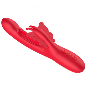 Вибратор Secwell с функцией фингеринга, красный - фото, отзывы