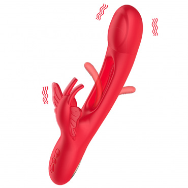 Вибратор Secwell с функцией фингеринга, красный