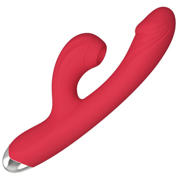 Вибратор-кролик Secwell с вакуумным клиторальным отростком, красный - фото, отзывы