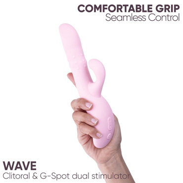 Вибратор-кролик Selove Wave, розовый - С движением ствола и шариками внутри - купить в секс шопе