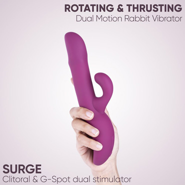 Вибратор-кролик Selove Surge, фиолетовый, С функцией вращения и движения и другие товары SeLove с фото
