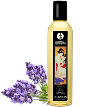 Shunga Erotic Massage Oil Sensation - Lavender, 240 мл, Массажное масло, Лаванда