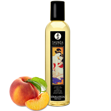 Shunga Erotic Massage Oil Stimulation - Peach, 240 мл, Массажное масло, Персик
