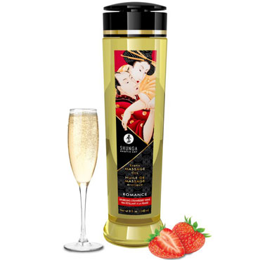 Shunga Erotic Massage Oil Romance - Sparkling Strawberry Wine, 240 мл