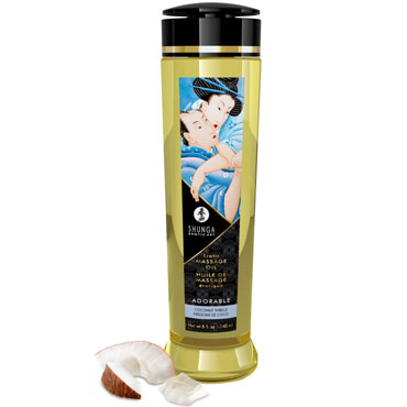 Shunga Erotic Massage Oil Adorable - Coconut Thrills, 240 мл, Массажное масло, Волнующий кокос