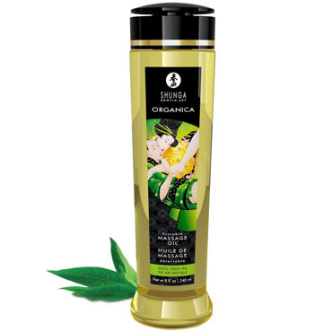 Shunga Kissable Massage Oil Organica Exotic Green Tea, 240 мл, Массажное масло, Зеленый чай