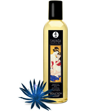 Shunga Erotic Massage Oil Seduction - Midnight Flower, 240 мл, Массажное масло, Ночной цветок