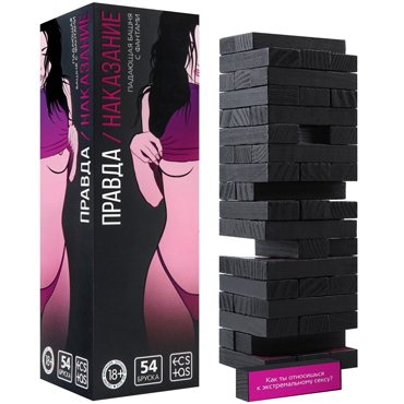 Секс игра падающая башня-дженга «Правда/наказание» для двоих с фантами, 54 бруска, 18+
