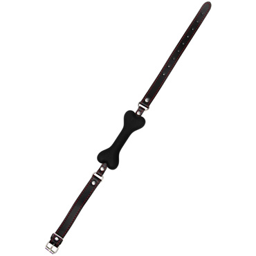 Кляп БДСМ «Косточка», силикон/кожа - фото, отзывы