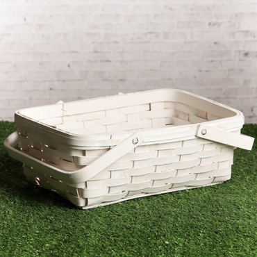 Корзина плетёная для хранения, белая