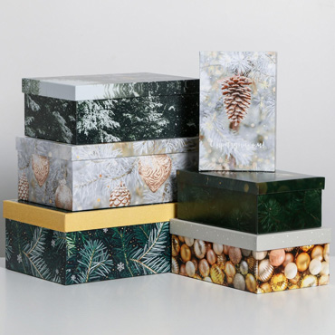 Подарочная коробка с наполнителем "Снежной зимы"