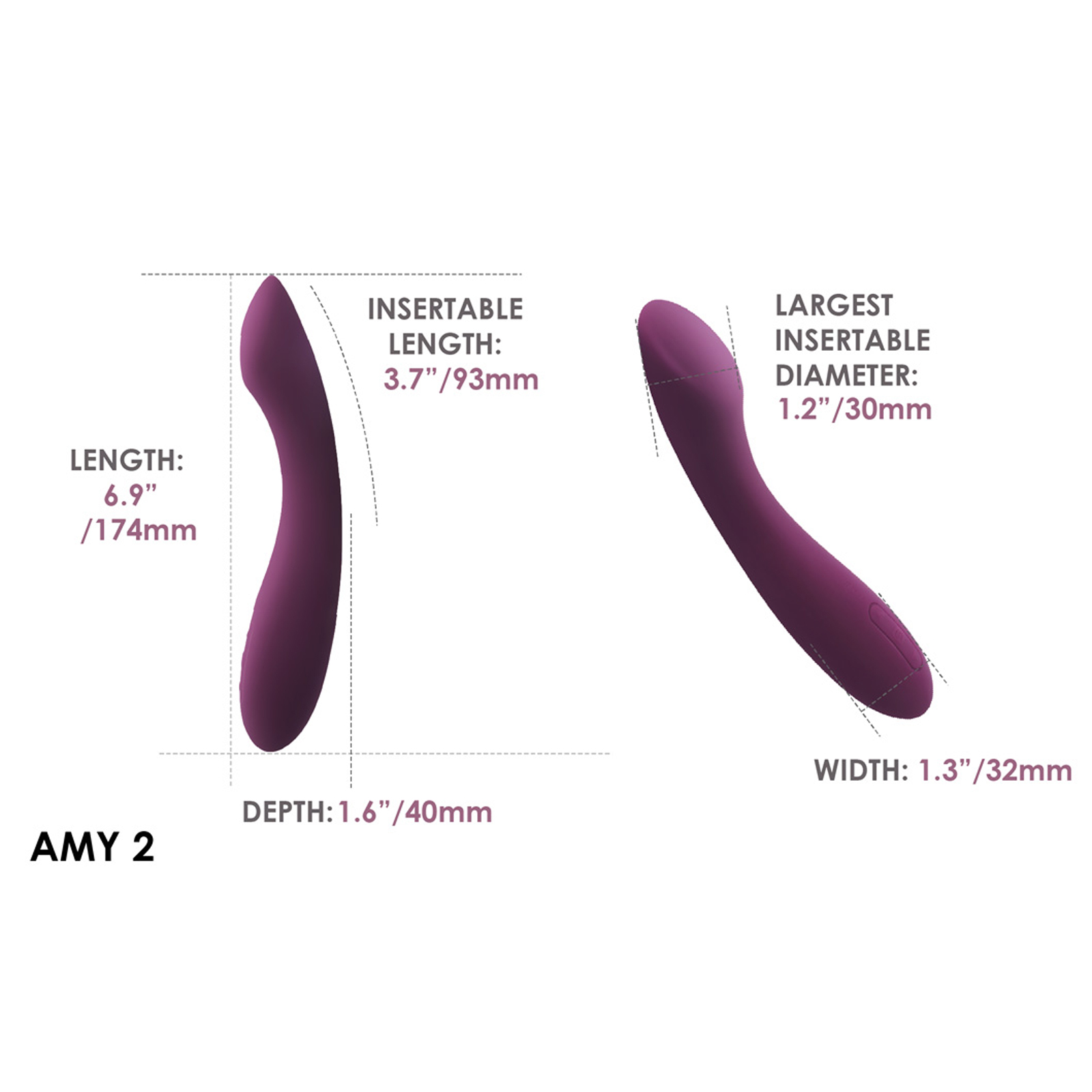Svakom Amy 2, фиолетовый, Вибростимулятор эргономичной формы и другие товары Svakom TOYS с фото