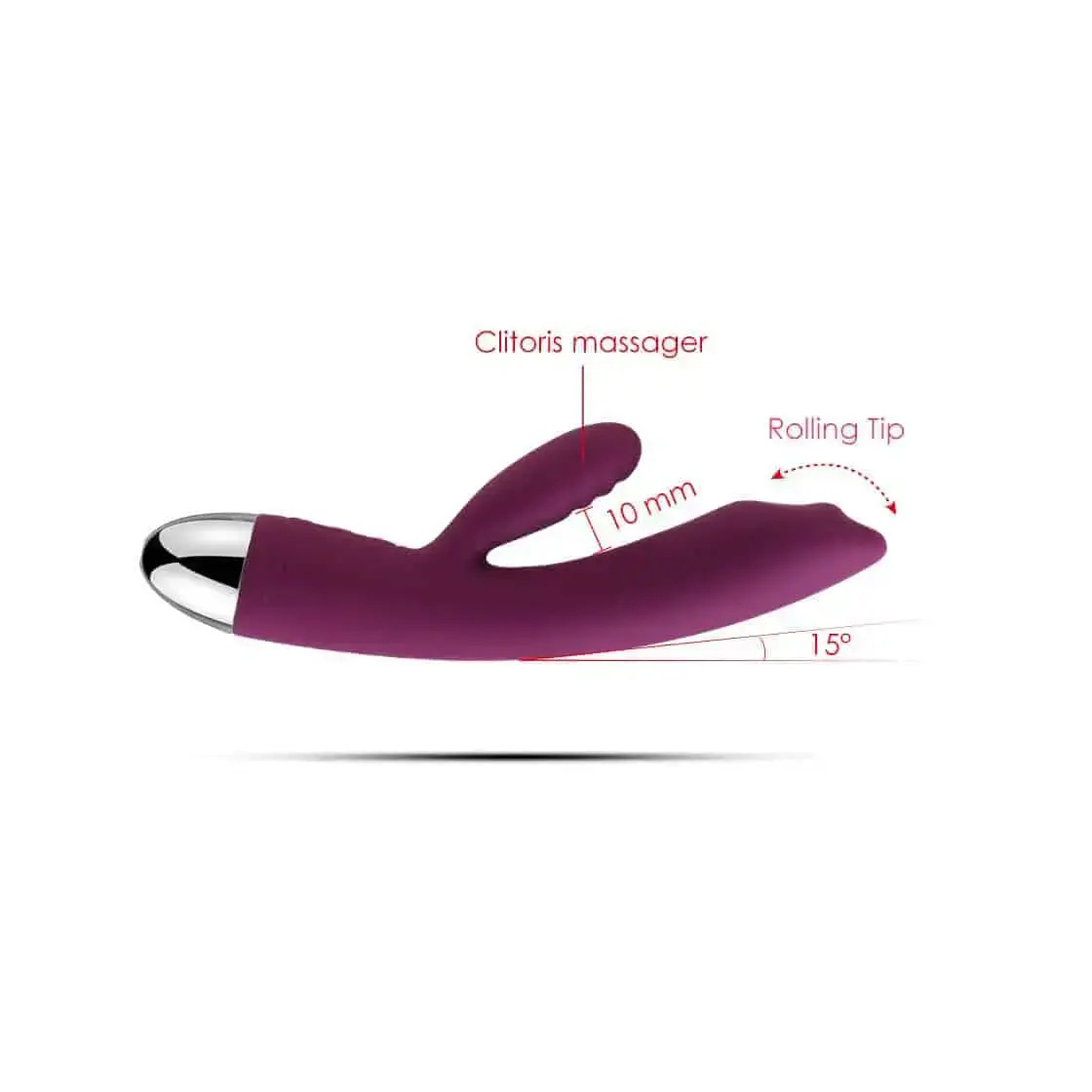Svakom Trysta, фиолетовый, Перезаряжаемый вибратор с подвижной головкой и стимуляцией клитора и другие товары Svakom TOYS с фото