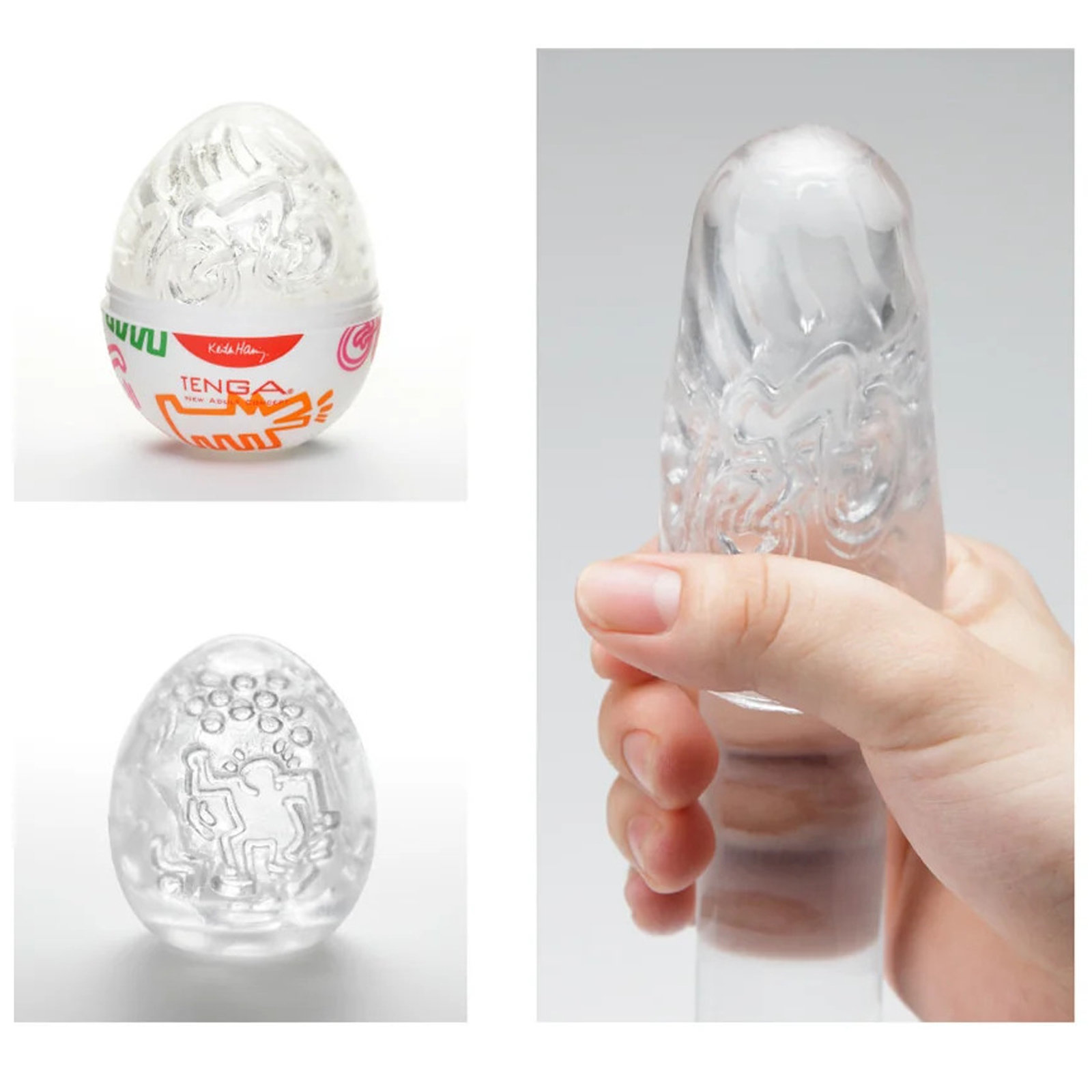 Tenga Egg Party, Keith Haring Edition - Одноразовый мастурбатор в виде яйца, лимитированный выпуск - купить в секс шопе
