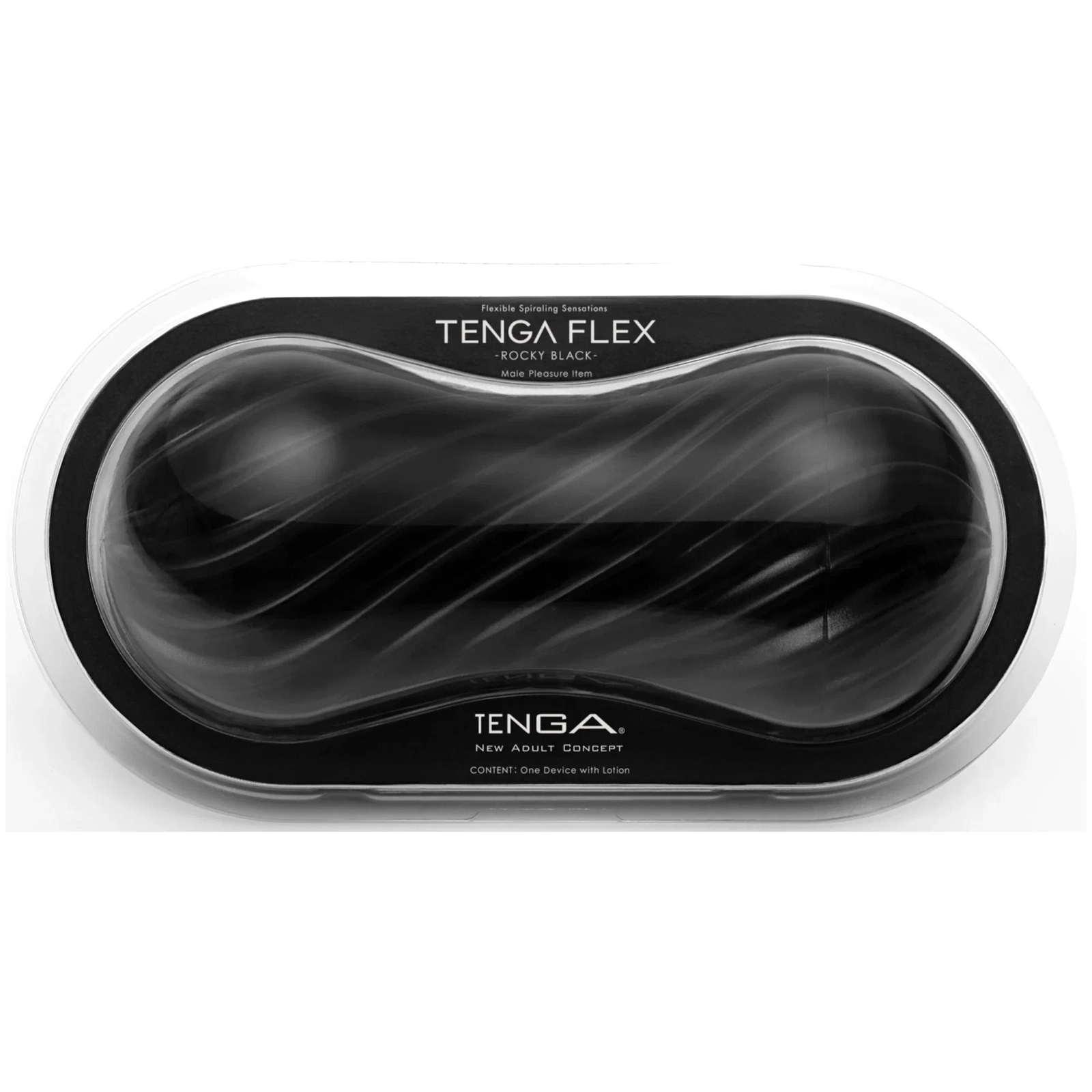 Tenga Flex Rocky Black, черный, Мастурбатор с вращательной функцией