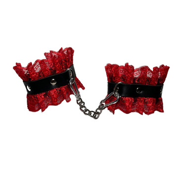 Точка Любви Наручники с красным кружевом