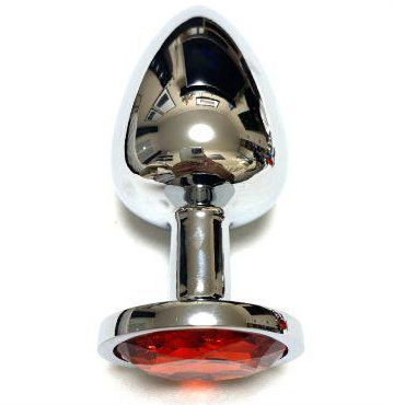 Точка Любви Анальная пробка с кристаллом, красная, маленькая