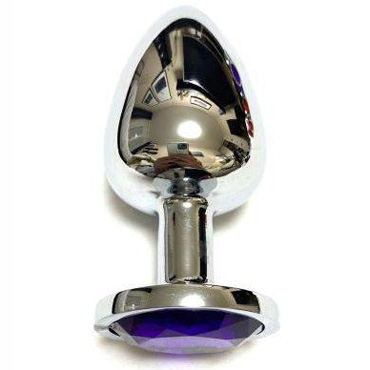 Точка Любви Анальная пробка с кристаллом, синяя, маленькая