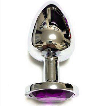 Точка Любви Анальная пробка с кристаллом, фиолетовая, маленькая