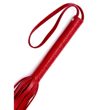 Точка Любви Плеть Мастер - Из красной кожи c прошитой ручкой - купить в секс шопе