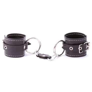 Точка Любви Двухслойные наручники с белой строчкой