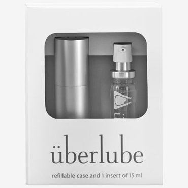 Uberlube Good-to-Go, 15 мл, Лубрикант на силиконовой основе с витамином Е и футляром серебристого цвета