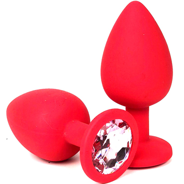 Vandersex Анальная пробка из силикона L, красный/ярко-розовый