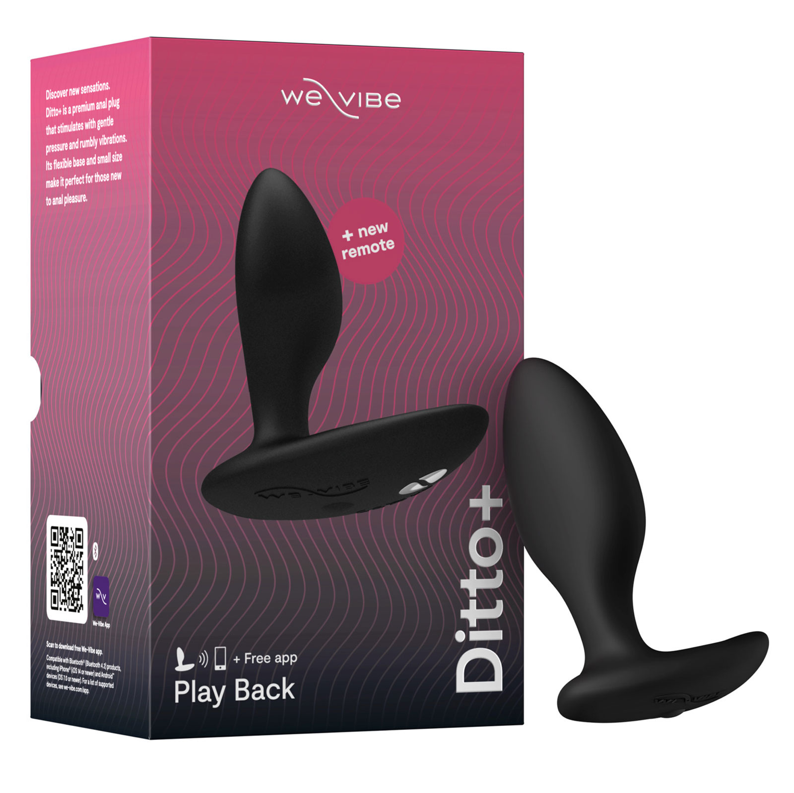 We-Vibe Ditto+, черный, Интерактивный анальный вибромассажер