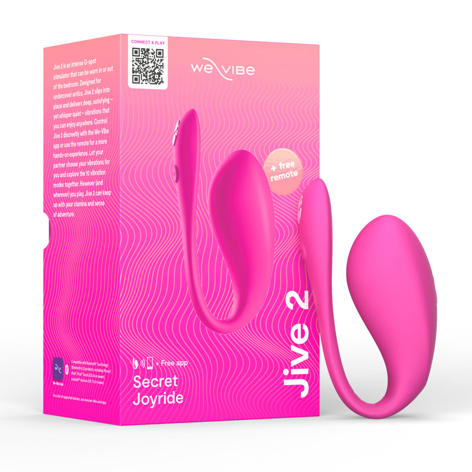 We-Vibe Jive 2, розовый, Виброяйцо для ношения на дистанционном управлении