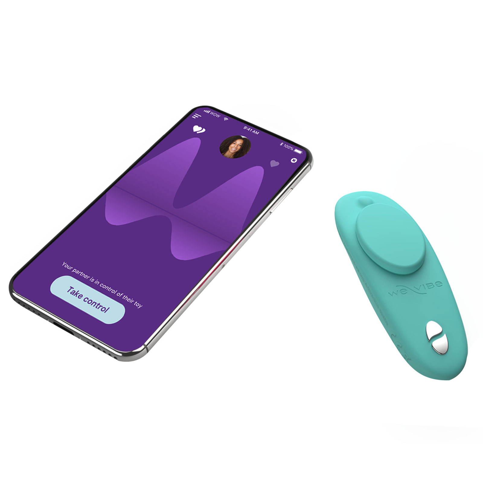 We-Vibe Moxie, голубой - Клиторальный вибратор с дистанционным управлением - купить в секс шопе