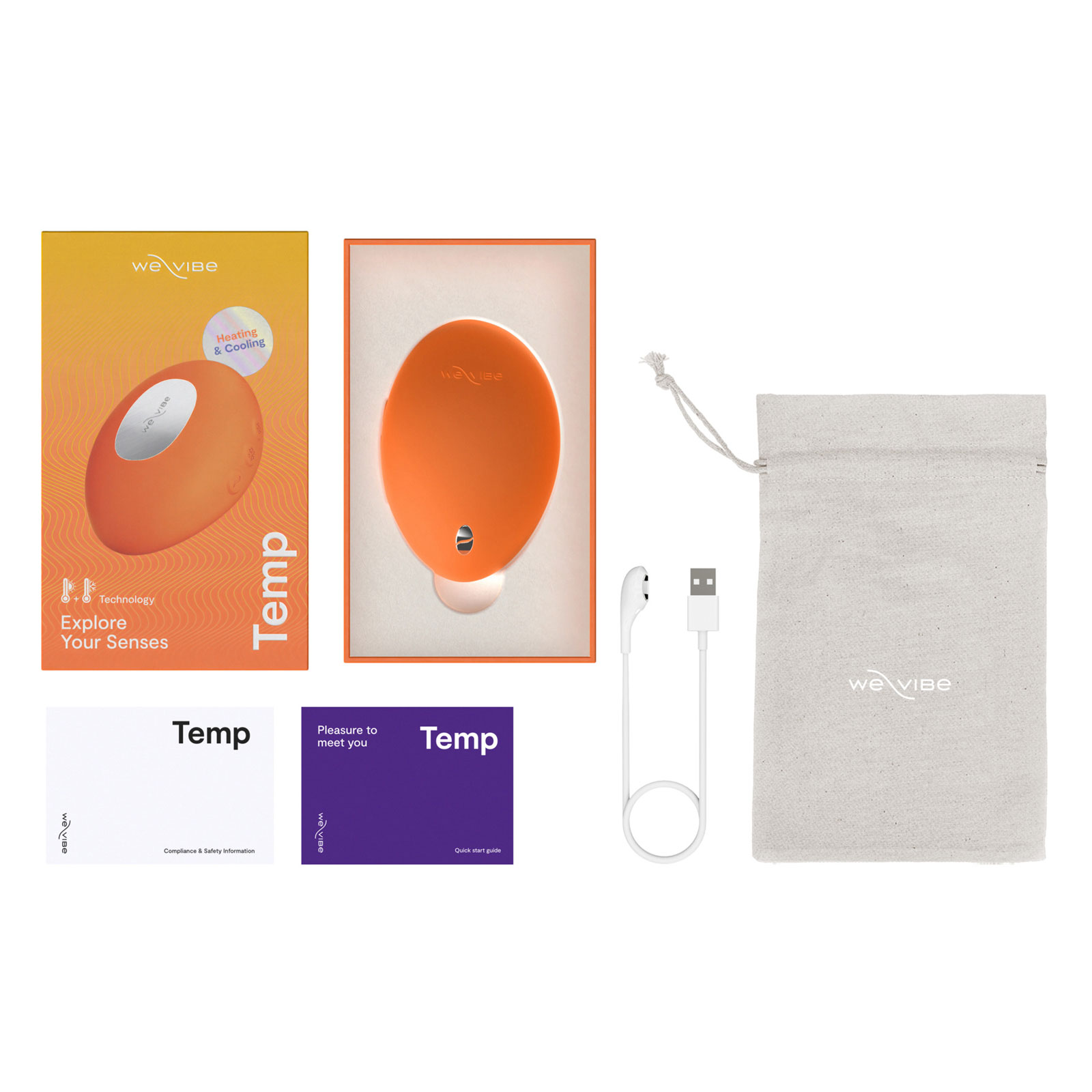 Вибратор We-Vibe Temp, оранжевый - фото 10